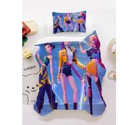 CYSYLQW K-Pop:Demon Hunters Parure de lit avec taie d'oreiller, 100 % microfibre, impression numérique 3D, housse de couette général, pour enfants et adultes (90 x 200 cm, 2)