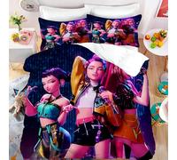 CYSYLQW K-Pop:Demon Hunters Parure de lit avec taie d'oreiller, 100 % microfibre, impression numérique 3D, housse de couette général, pour enfants et adultes (200 x 200 cm, 1)