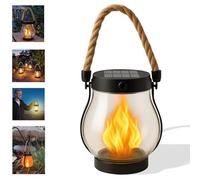 Cytbek Solar Lantern Lights Outdoor - 4pcs Flicking Flame LED, Lanternes suspendues imperméables pour patio, jardin, camping 1pcs