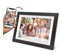 Cytem Cadre photo numérique 10,1" - Wi-Fi avec logiciel FrameO - 32 Go - Détecteur de mouvement - Rotation automatique de l'image - Écran IPS 16:10 - 1280 x 800 - Écran tactile - Marron foncé - Aspect