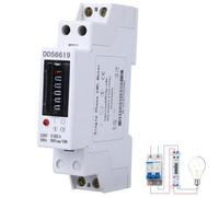 CYTGOUPER Compteur d'énergie monophasé, compteur de surveillance de la consommation d'électricité sur rail Din pour appareils ménagers 230 V DDS6619-001 (60A)