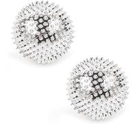 CYTGOUPER Lot de 2 balles de massage magnétiques pointues - 32 mm - Balle d'acupression magnétique - Petite balle en métal argenté pour soulager le stress ou le massage