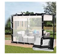 CYTZS Rideau pour Terrasse Extérieure Bâche Transparente en PVC avec Œillets Panneaux Latéraux Imperméables pour Balcons, Toits, Pergolas, Personnalisable(2x4m/6.56x13.12ft)