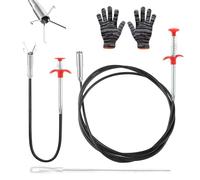 CYUaoao Lot de 3 Furet Deboucheur Canalisation, 2 Pièces 300cm & 60cm Pinces à Griffes Flexibles, 1 Pièces 45cm Deboucheur Brosse Nettoyage, Brosse de nettoyage Pour Cuisine, Salle de Bain