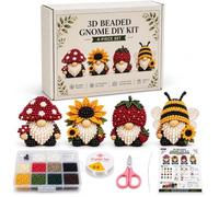 CYUNGLU Kit Animaux en Perles Lutin, 3D DIY | Perles Colorées, Aiguille, Ciseaux, Fil et Notice pour une Création Festive