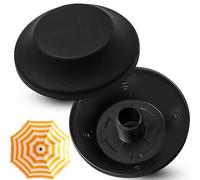 CYUXING Lot de 2 embouts de rechange pour parasol de terrasse, capuchon à vis supérieur pour poignée de poteau, installation facile, protège des rayures, noir