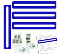 CYUXING Lot de 4 Guides de Ligne de Mahjong, en Acrylique Brillant, avec règle et marqueurs, Accessoires de Suivi, Cadeaux pour débutants américains, Bleu