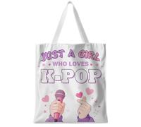 CYUXING Sac cabas en toile à motifs roses et violets de style coréen, cadeau mode raffiné pour les filles, sac cabas grande capacité au design élégant pour adolescentes et femmes