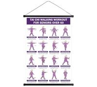 CYUXING Tai Chi Marche Tableau Pour Seniors | Version Rouleau, 16 Exercices Guidés Tai Chi Marche, Idéal Pour Salle De Sport Maison