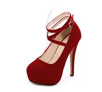 CYwinterB Talons Hauts Sexy en Daim Talon Aiguille Plate-Forme Pompe élégant Bout Rond Bretelles à la Cheville Talons Hauts Chaussures de mariée Chaussures habillées Chaussures pour Femmes 35-46