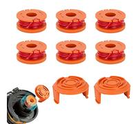 CYWVYNYT Lot de 6 fils de débroussailleuse WA0004.1 pour tous les coupe-bordures WORX 20 V (6 x 3 m de long, diamètre du fil 1,65 mm) + 2 capuchons