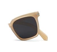 Cyxus Lunettes de soleil pliables légères TR90 polarisées UV 400 pour conduite, pêche, voyages, Lentille grise 30 et cadre marron clair, m