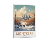 CYYHGEE Affiche vintage de voyage Montréal Canada 20 x 30 cm sur toile, décor mural pour salon et décoration de maison