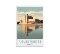 CYYHGEE Aigues Mortes Affiche sur toile vintage de voyage - Décoration murale d'intérieur : France - 30 x 45 cm