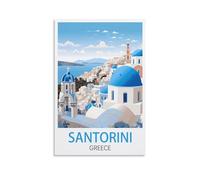 CYYHGEE Impression sur toile vintage Santorin Grèce 60 x 90 cm