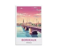 CYYHGEE Pont de Bordeaux France Affiche de voyage vintage 40x60 cm Toile Affiche d'art mural pour salon Décoration de maison
