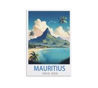 CYYHGEE Poster de voyage vintage de l'île Maurice 30 x 45 cm - Décoration murale pour salon et maison