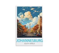 CYYHGEE Poster de voyage vintage Johannesburg Afrique du Sud - 30 x 45 cm - Décoration murale pour salon