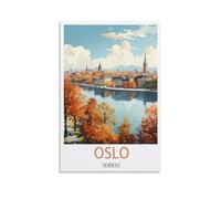 CYYHGEE Poster de voyage vintage Oslo Norvège 30 x 45 cm
