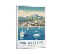 CYYHGEE Poster de voyage vintage Porto Vecchio Corse - 20 x 30 cm - Décoration murale pour salon