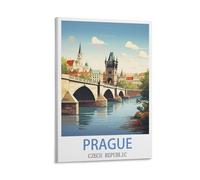 CYYHGEE Poster de voyage vintage Prague République tchèque 20 x 30 cm Décoration murale