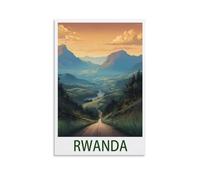 CYYHGEE Poster de voyage vintage Rwanda 50 x 75 cm Décoration murale pour salon