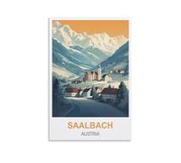 CYYHGEE Poster de voyage vintage Saalbach Autriche 30 x 45 cm Décoration murale pour salon