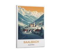 CYYHGEE Poster de voyage vintage Saalbach Autriche 50 x 75 cm