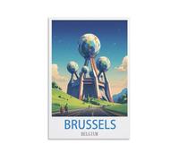 CYYHGEE Poster sur toile vintage Bruxelles Belgique - Décoration murale d'intérieur - 20 x 30 cm