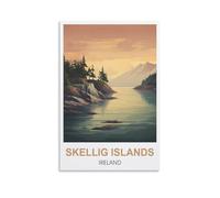 CYYHGEE Poster sur toile vintage Îles Skellig Irlande 20 x 30 cm