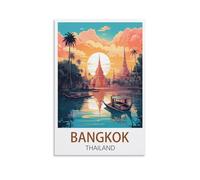 CYYHGEE Poster vintage Bangkok Thaïlande sur toile pour décoration d'intérieur, salon (40 x 60 cm)