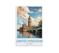 CYYHGEE Poster vintage de voyage Big Ben du Royaume-Uni 20 x 30 cm