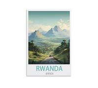 CYYHGEE Poster vintage sur toile représentant le Rwanda Afrique - Décoration murale d'intérieur - 40 x 60 cm