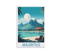 CYYHGEE Poster vintage sur toile représentant l'île Maurice - Décoration murale d'intérieur : salon - 30 x 45 cm