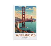 CYYHGEE Poster vintage sur toile San Francisco California - Décoration murale d'intérieur - 20 x 30 cm