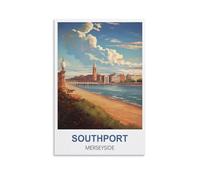 CYYHGEE Southport Merseyside Poster de voyage vintage sur toile 30 x 45 cm Décoration murale pour salon