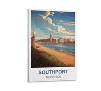 CYYHGEE Southport Merseyside Poster vintage de voyage 60 x 90 cm Décoration murale pour salon