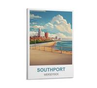 CYYHGEE Southport Merseyside Poster vintage sur toile pour décoration d'intérieur et salon 50 x 75 cm