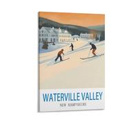 CYYHGEE Waterville Valley New Hampshire Poster vintage sur toile de ski, décoration murale d'intérieur : salon, 50 x 75 cm