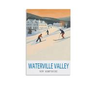 CYYHGEE Waterville Valley New Hampshire Poster vintage sur toile de ski, décoration murale d'intérieur : salon, 50 x 75 cm