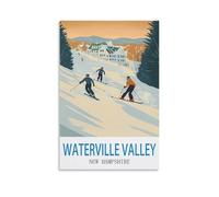 CYYHGEE Waterville Valley New Hampshire Poster vintage sur toile Motif ski 20 x 30 cm