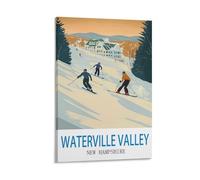 CYYHGEE Waterville Valley New Hampshire Poster vintage sur toile Motif ski 60 x 90 cm