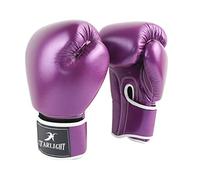 CYYZB Gants de Boxe pour Thai Gants en Cuir Gants Sparring poinçonner MMA Cuir infusé Formation Gel pour Sparring Bandages pour Hommes et Femmes,Violet,12oz