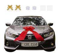 CYZBL 23 Pouce Grand Nœud Rouge Géant pour Anniversaire de Voiture, Imperméabilisation Noeud de Voiture Joyeux Anniversaire, Gros Noeud Cadeau Voiture pour Bicyclette （Pas de Mots