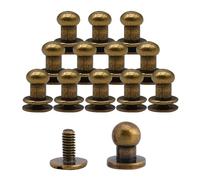 CZ Store ✮Marque Francaise- Bouton de col|Lot de 12|✮✮Garantie A Vie✮✮-Bouton col Rond|Taille 6X8MM| vis en Laiton Couleur Bronze pour Rivet Cuir/Ceinture/Chaussures/Pantalons