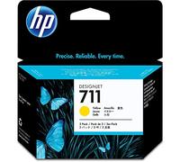 CZ136A Lot de 3 cartouches d'encre HP 711 jaune de 29 ml avec encre HP d'origine, pour traceurs grand format HP DesignJet T120, T125, T130, T520, T525, T530 et tête d'impression HP 711 DesignJet