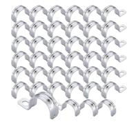 CZAKOMIX 40 Pièces Collier Durite, Colliers de Serrage en U à Trou Unique, Collier de Serrage Métallique, Collier de Serrage en U, Fixation Pour Fixation Tubes et Câbles (Ø 18 mm, Argent, 1/2")
