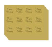 CZAKOMIX 50 Feuilles de 600 Stickers Mariage, Autocollants Mariage Vintage, Sticker Auto-adhésif, Adaptées à un Usage Quotidien Comme les Mariages et les enveloppes（Or）