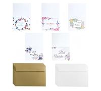 CZAKOMIX 50 pcs16*11cm Mini Enveloppe Kraft, Avec 50 pcs 14 * 9.3cm Best Wishes Carte, Enveloppe Cadeau Kraft, Carte De Remerciement, Pour Anniversaire Noël Thanksgiving Invitation Au Mariage Fête