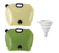CZAKOMIX Bidon à Eau Pliable avec Couvercle, Bidon d'eau Pliable, 2 x Réservoir d'eau Pliable 8 litres, avec Robinet, Entonnoir en Silicone, Poche d'eau Portable, pour Camping, Activités de Plein Air